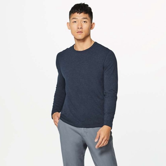 Lululemon 5 Year Basic Long Sleeve Heathered Nautical Navy - Picture 3 of 9